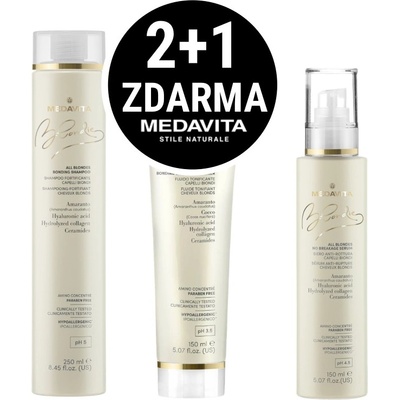 Medavita Blondie All Blondes šampón 250 ml + kondicionér 150 ml + sérum 150 ml dárková sada