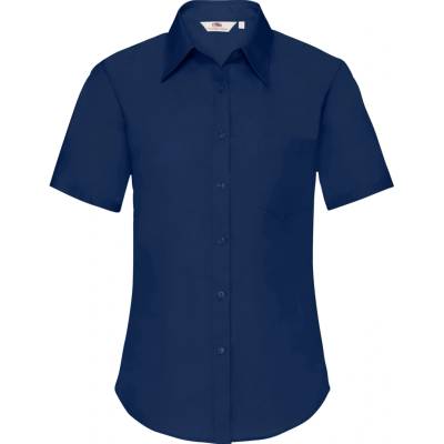 Fruit of the Loom F18•LADIES SHORT SLEEVE POPLIN SHIRT modrá
