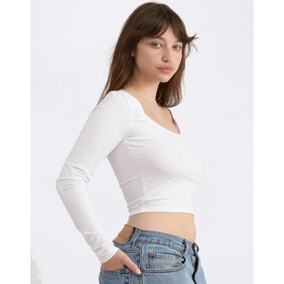 Organic Basics Everyday Scoop Neck Long Sleeve Tee White
