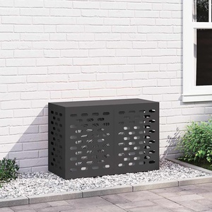vidaXL Покритие за климатик Черно 90 x 40 x 60 см Стомана (865890)