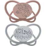 NIP Силиконови залъгалки NIP My Butterfly Green - Маймуна и тигър, 16-32 м, 2 броя, кафява (4000821426917) - baby