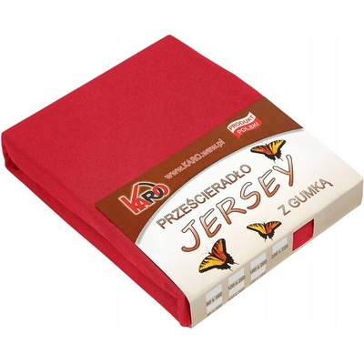 Karo Prostěradlo jersey s gumou červené 90x200