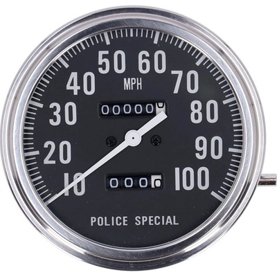 Tachometr FL, policejní, černý. 2:1 MPH
