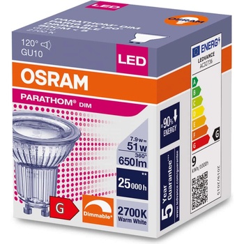 Image 1 of OSRAM LED крушка Ledvance PARATHOM, GU10, 7.9W, 650lm, 2700K (AC32736)