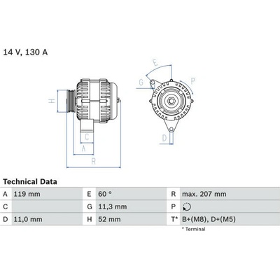 generátor BOSCH 0 986 046 020