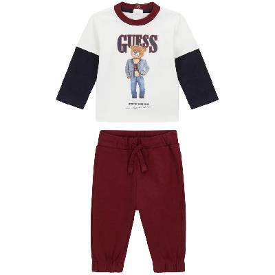 Комплект от 2 части Guess - Блузка с дълъг ръкав и панталон, бордо, 12 м (20261-I6RG10-K8HM4-G011-12M)
