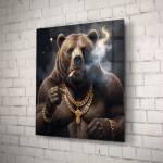 Art gift Стъклено АРТ пано - Мечка с Пура