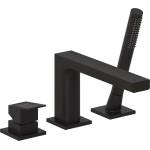 Kludi Decus - Смесител за ръба на ваната, монтаж с 3 отвора, матово черно 544483975 (544483975)