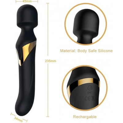 Dorcel Dual Orgasms Gold nabíjací masážny vibrátor 2in1 čierny