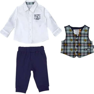 GUESS Комплект риза, елек и панталон за бебе момче Guess