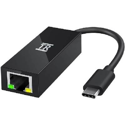 Мрежови адаптер TechRise CUL05325BA01, от USB Type C(м) към Ethernet Adapter 10/100/1000(ж), черен (CUL05325BA01)
