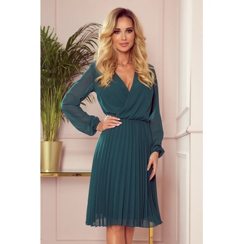 Image 1 of Numoco Плисирана рокля с дълъг ръкав в зелен цвят 313-1nmc-1483 - Зелен, размер xs