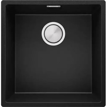 Твоят Стил Черна гранитна кухненска мивка за вграждане под плот Лондон 50 XXL 460x470 мм