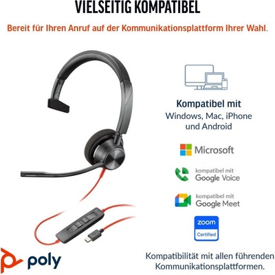 HP Poly Blackwire 3310 MS 8X216AA