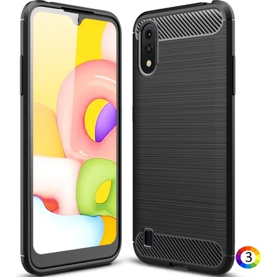 Samsung Galaxy A01 Carbon Fiber Калъф и Протектор
