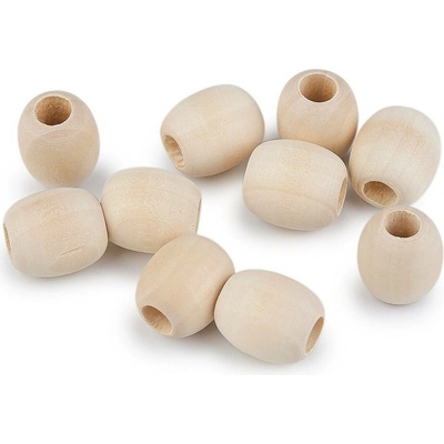Stoklasa Dřevěné korálky nelakované oválek 18x20 mm Balení: 50 ks, Varianta: 1 přírodní 1 přírodní
