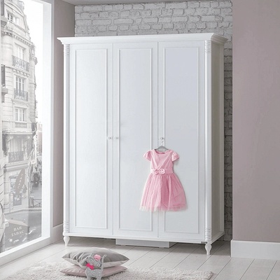 Carmen Трикрилен детски гардероб nil - бял (3575160)