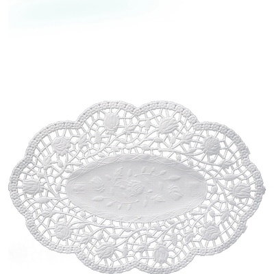 Dekoračná krajka oválna biela 18 x 13 cm, 500ks