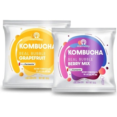 Renovality Kombucha Real Bubble Berry Mix + Grapefruit 10 x 10 g