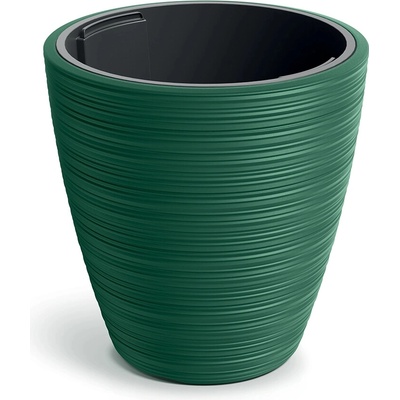Prosperplast Plastový květináč Venas Round tmavě zelený, 34,9 cm