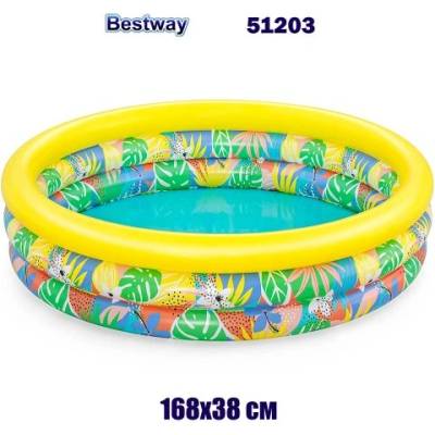 Bestway Детски надуваем басейн, 168x38 см, Bestway 51203 Floral Paradise Play Pool (51203 Floral Paradise Play Pool)
