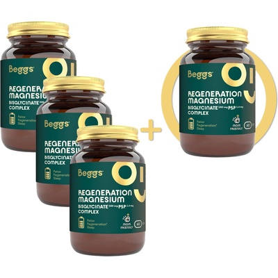 Beggs 3+1 Magnesium bisglycinate 380 mg + P5P COMPLEX 1,4 mg 60 kapslí