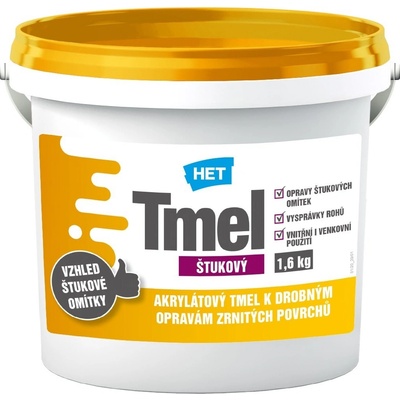 Het Štukový tmel 1,6 kg bílá