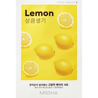 Missha Airy Fit Lemon plátenná maska pre rozjasnenie pleti 19 g