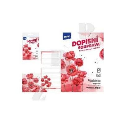 Dopisní papír barevný LUX 5+10 Květy, MFP Paper
