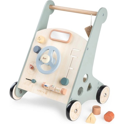 Sebra Дървена играчка за прохождане Sebra - С гумирани колела (300530043)