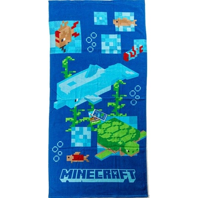 Carbotex bavlněná osuška Minecraft pod vodou modrá 70 x 140 cm