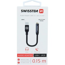 Swissten Audio adaptér textile USB-C/Jack samice 0,15 M