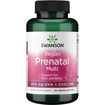 SWANSON Vegan Prenatal Multi, DHA + Choline 90 veganských softgel kapslí