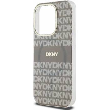 Image 1 of DKNY Repeat Pattern Tonal Stripe MagSafe Case - хибриден удароустойчив кейс с MagSafe за iPhone 11, iPhone XR (бежов)