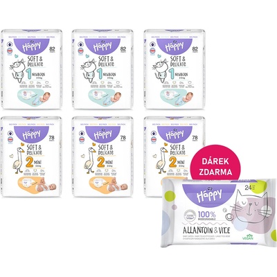 Bella Happy Soft & Delicate BigPack vel. 1 2-5kg 3x82 ks 246 ks
