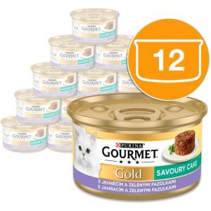 Gourmet Консерва Gourmet GOLD - Savoury Cake с агнешко и зелени фасулки 12 x 85г
