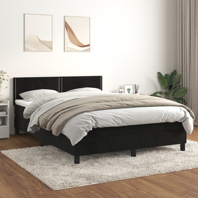 Petrashop 3141247 boxspring postel s matrací černá samet