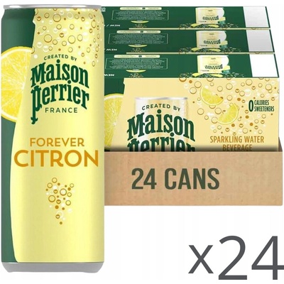 Perrier Minerální Voda Sycená Citron Vert Limetka plech 24 x 330 ml
