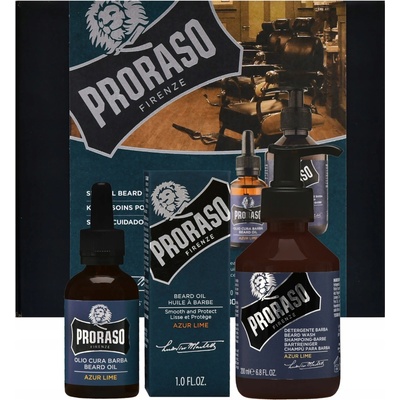 Proraso Azur Lime šampon na vousy 200 ml + olej na vousy 30 ml dárková sada