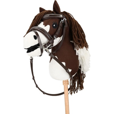 Uzdečka QHP Luxury Stitched Hobby Horse tmavě hnědá