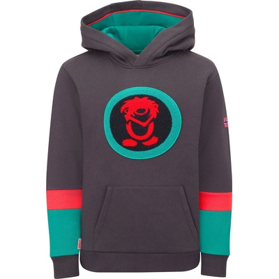 TROLLKIDS Детски суичър Trollkids Kid's Troll Sweater XT Hoodie - Black / Dark Cyan / Chili Red - размер 116 (EU) (704-5513-0514)