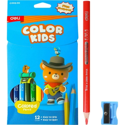 Deli Color Kids EC00600 pastelky trojhranné Jumbo 12 barev
