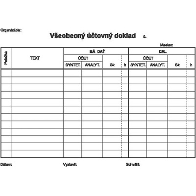 Igaz 952 Účtovný doklad všeobecný A5, 100 listov