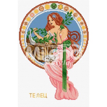 Milena Style Зодия Телец - гоблен със схема конци Ariadna Кръстат бод