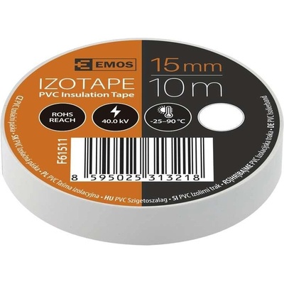 Emos Izolačná páska PVC 15mm / 10m biela F61511