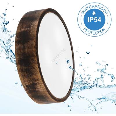 Окачено осветително тяло за баня OAK SMOKY 3xE27/15W/230V IP54, 37, 5 см, дъб/каф (LA58214)