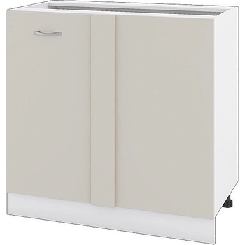 ИРИМ Долен ъглов шкаф с врата Сити БС-42 бяло гладко / сатен 90 см