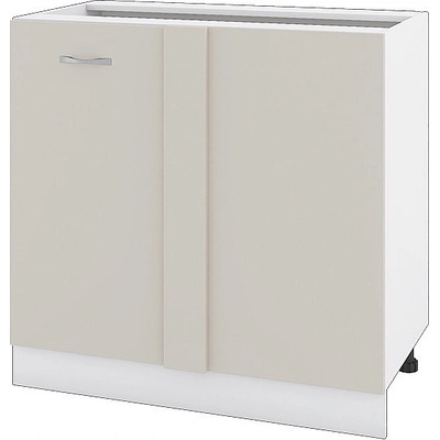 Долен ъглов шкаф с врата Сити БС-42 бяло гладко / сатен 90 см