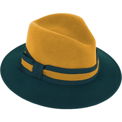 Fiebig Aisha dámský zimní klobouk fedora žluto-modrý