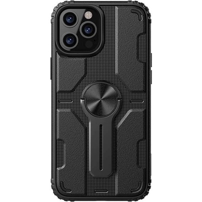 Nillkin Medley Hard Case - удароустойчив хибриден кейс с вградена поставка за iPhone 12, iPhone 12 Pro (черен)